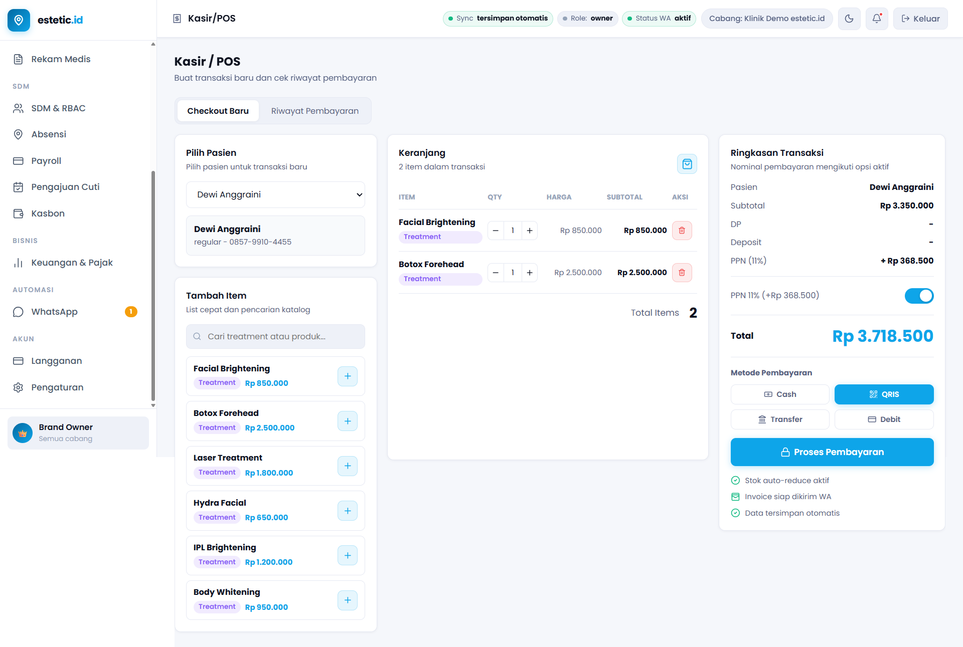 POS flow screenshot
